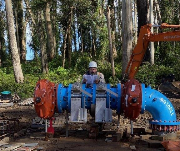 Image of worker removing underbrush