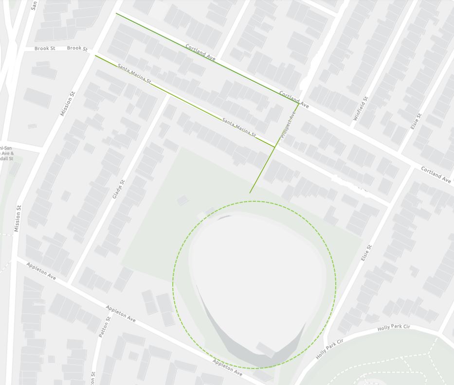 Mapa del área del proyecto de tubería y salida del embalse de College Hill