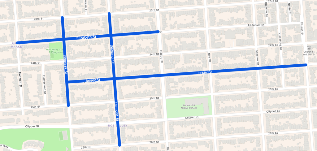 Map of the Noe Valley project area