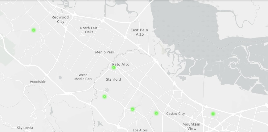 Mapa ng mga site anim hanggang labing-isa at nabanggit na mga lugar sa Fremont