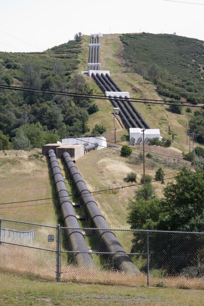 Photo of penstock pipelines at Moccasin