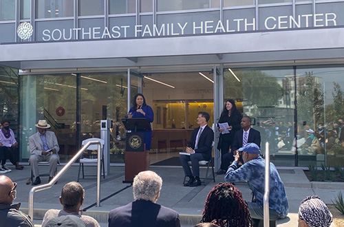 Mayor Breed, Supervisor Walton, and other City Officials celebrate the opening of the new Southeast Family Health Community Center