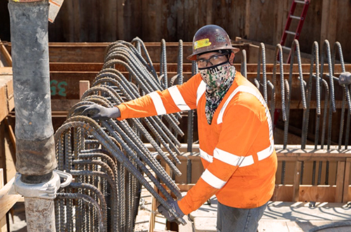 Completing concrete pour for walls of underground valve-vault