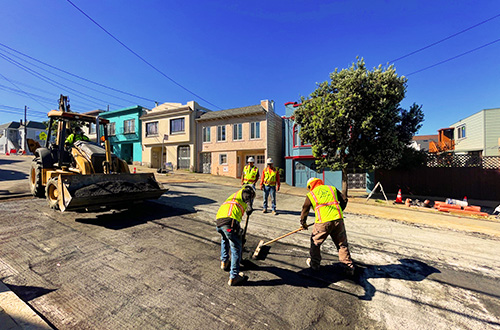 Marc Bura and his team at a job site.