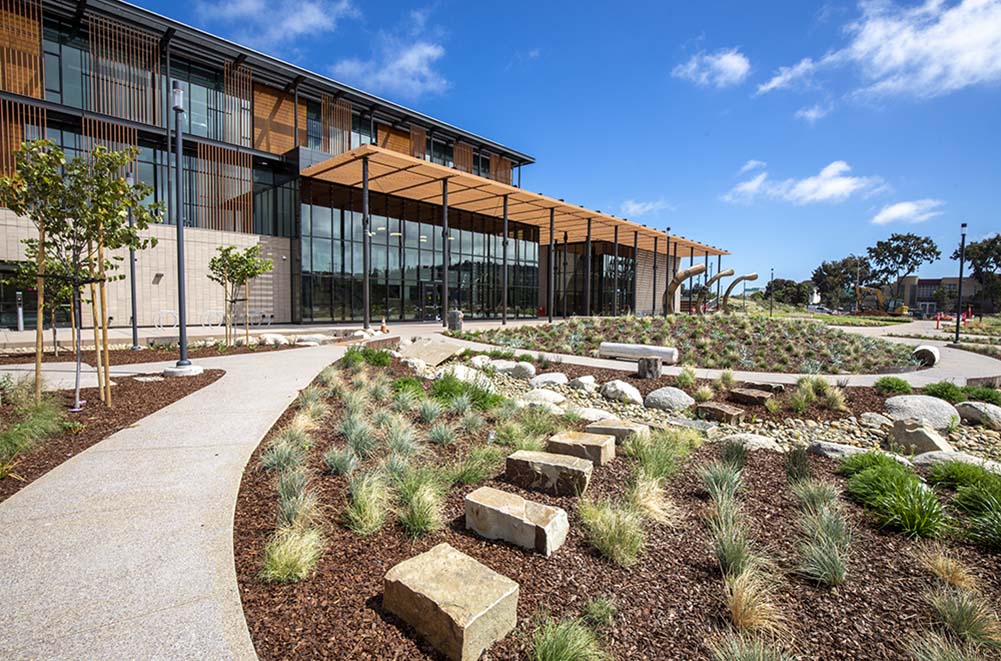 exterior and foreground of community center