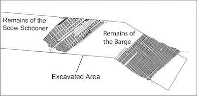 sketch of project area and location of found ships