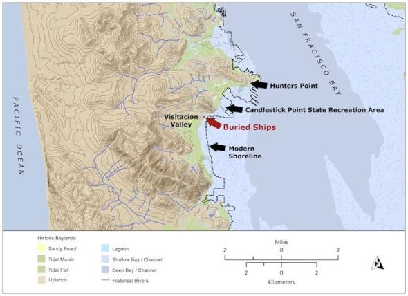 map of SF Bay shoreline