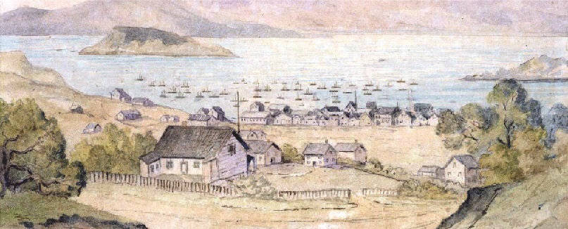 An 1849 painting of San Francisco Bay