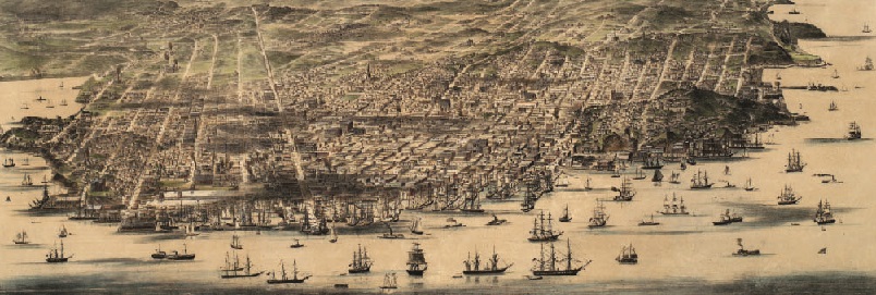 portion of lithograph showing size of San Francisco in 1868