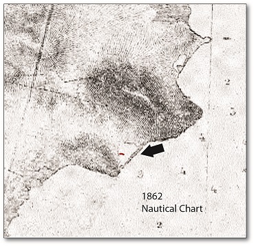 nautical chart showing Candlestick Point in 1862