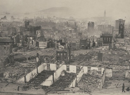 photo of San Francisco after the 1906 earthquake fire