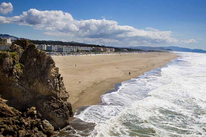 Olas que llegan a Ocean Beach