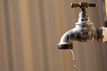 Leaking garden faucet.