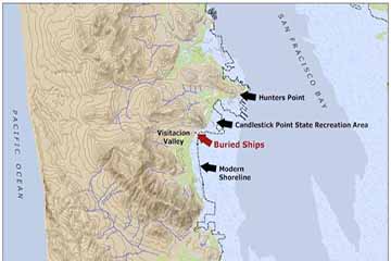 Map of SF where boats were found