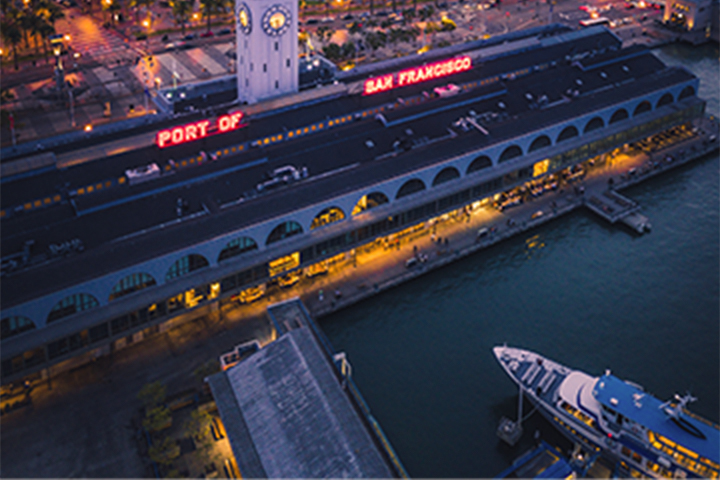 arial view of the Port of San Francisco