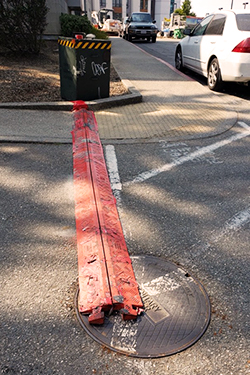 Wastewater sampling equipment deployed outside of the nursing facility.