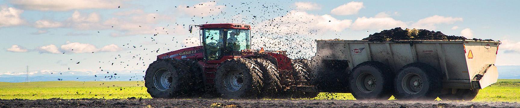 Biosolids being applied to a field 