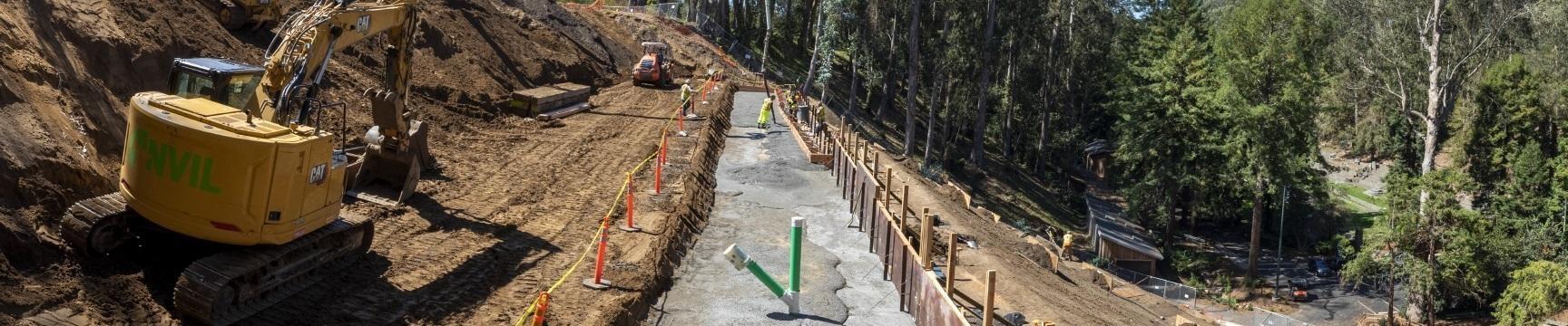 hillside construction at Stern Grove