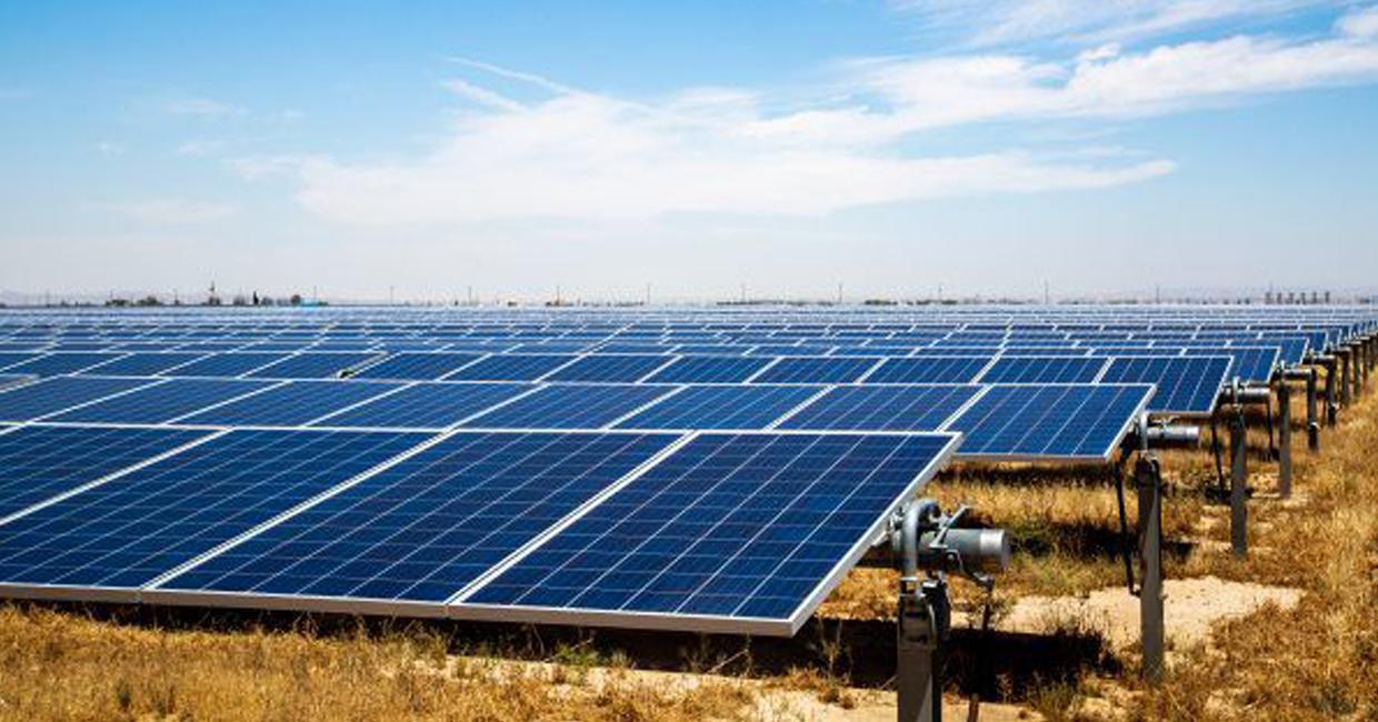 Solar panels on a roof.