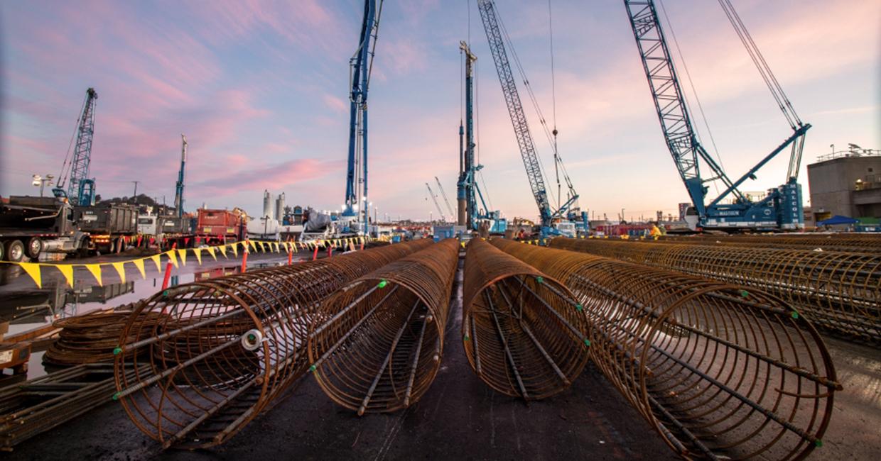 Large pipes on the ground