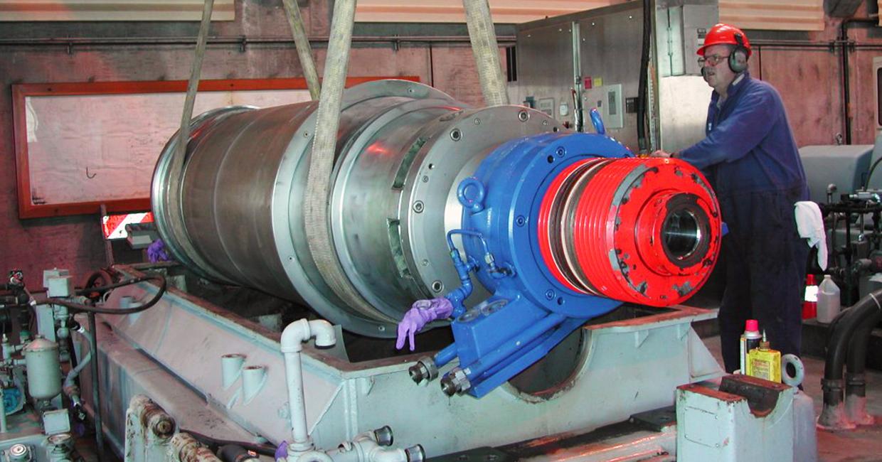 John Martin works on a centrifuge.