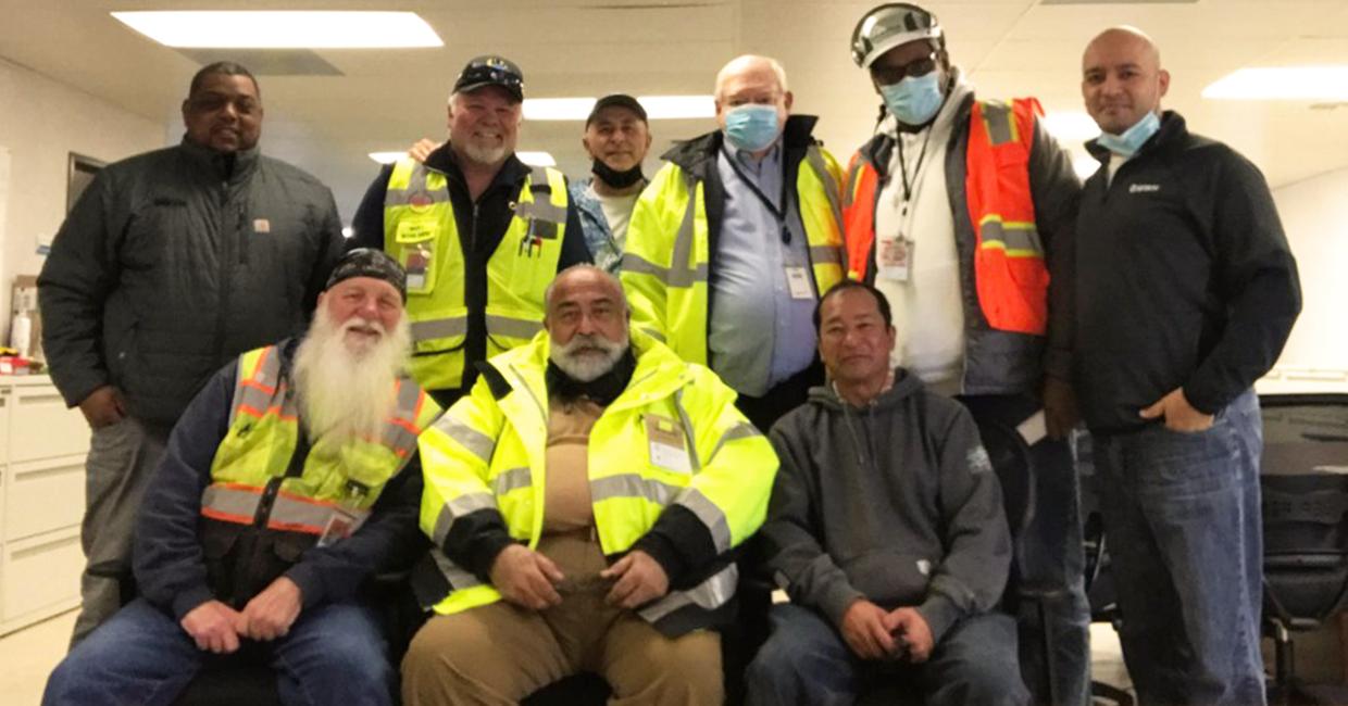 Site Safety Representatives for construction at the Southeast Treatment Plant gather for the monthly Construction Safety Forum.