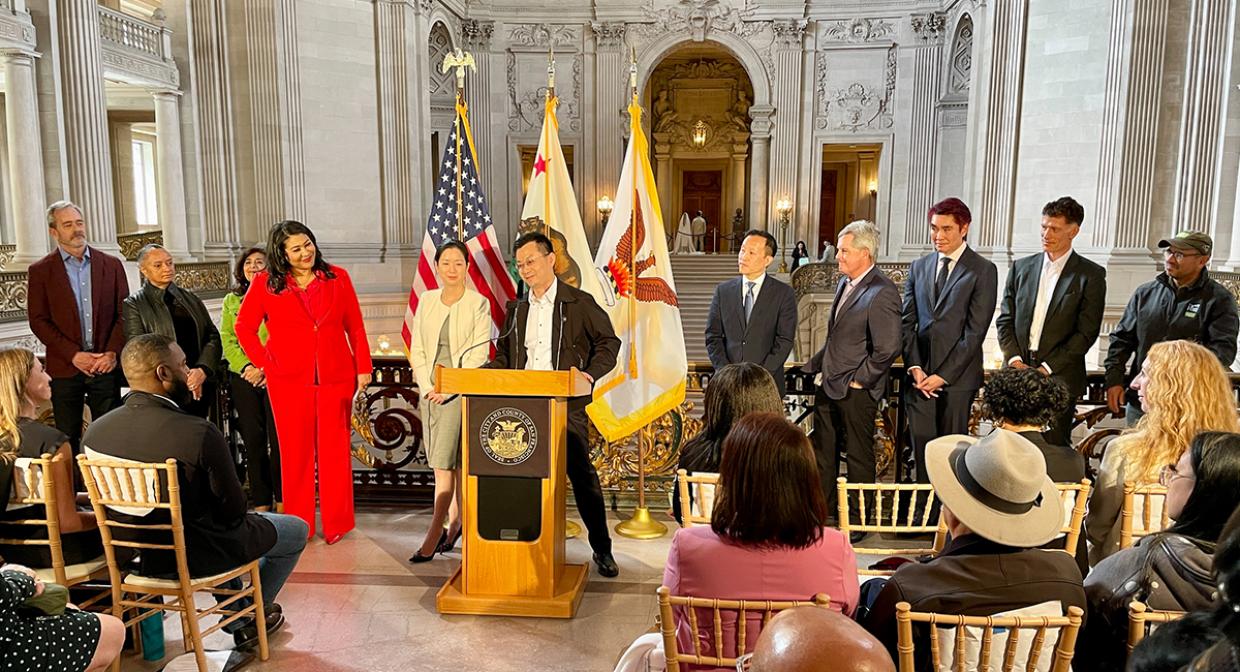 Frances Yee, Co-owner of Dee Dee Boutique in Chinatown, was recognized as a locally owned, SF Legacy and CleanPowerSF SuperGreen Business