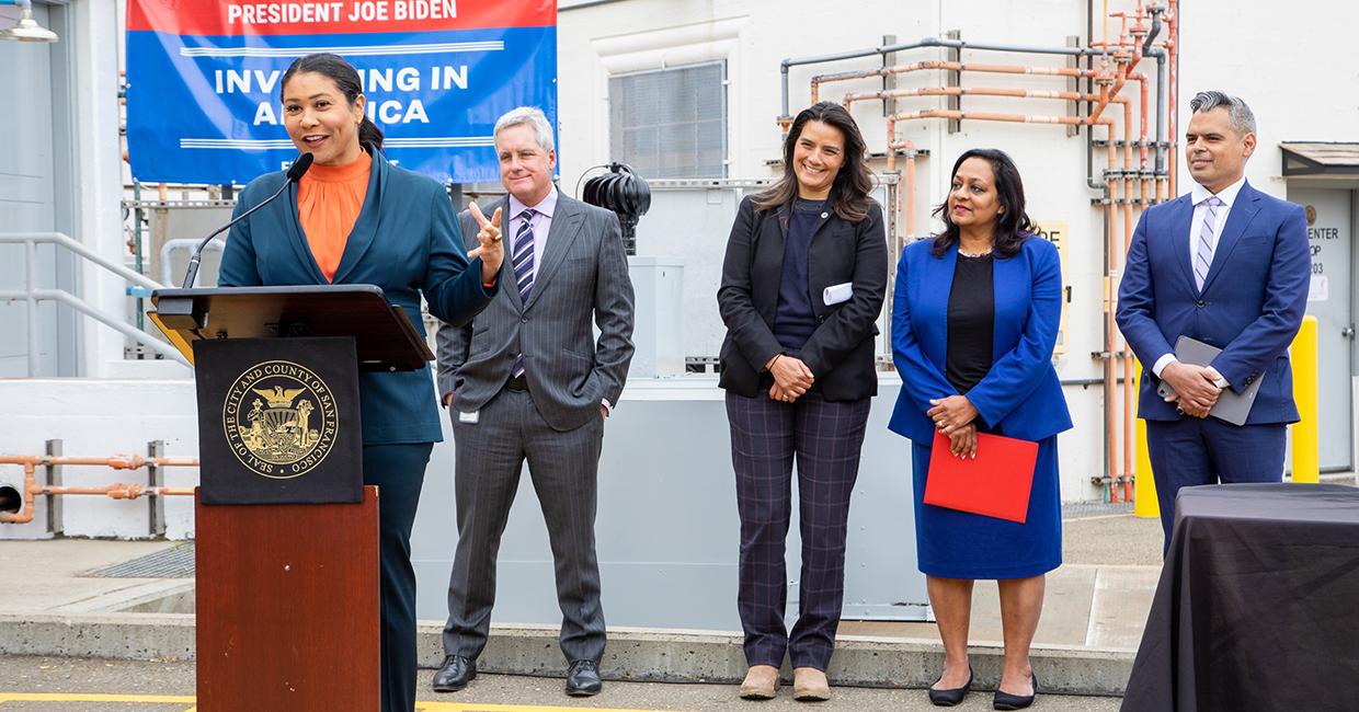 Mayor London Breed speaks at press conference