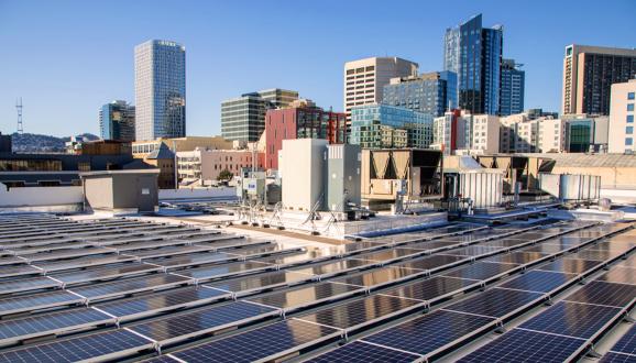 The Solar + Energy Storage/Microgrid located atop the San Francisco Public Library's Catalog & Technical Services