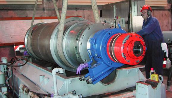 John Martin works on a centrifuge.