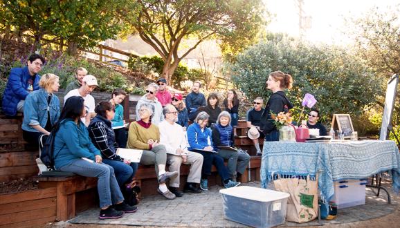 GFE Staff hosting a public workshop. Photo credit to the Garden for the Environment.