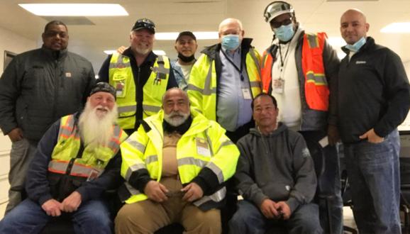 Site Safety Representatives for construction at the Southeast Treatment Plant gather for the monthly Construction Safety Forum.