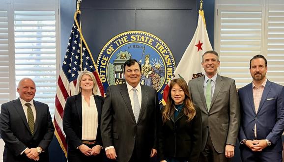 Photo courtesy of the State Treasurer’s Office. SFPUC Capital Finance Director Nikolai J. Sklaroff traveled to Sacramento to be sworn in to the California Debt and Investment Advisory Commission (CDIAC). 