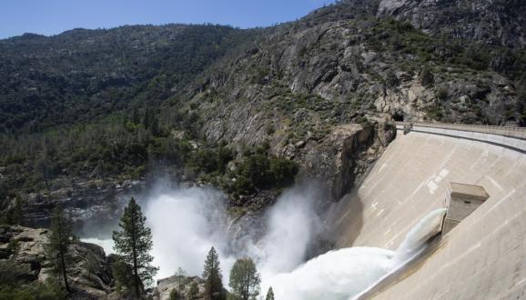 water release at O'Shaughnessy Dam